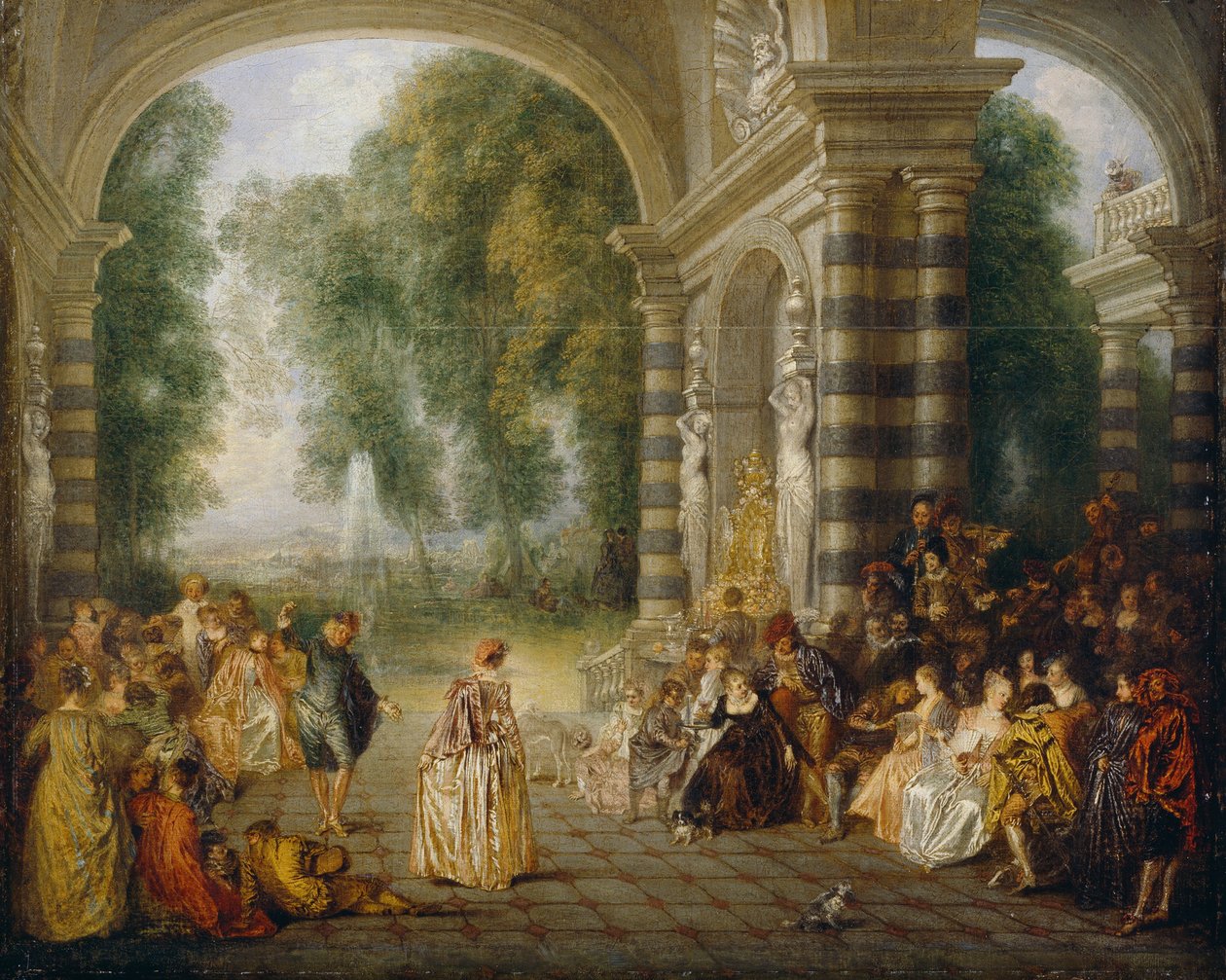 Przyjemności balu autorstwa Jean Antoine Watteau
