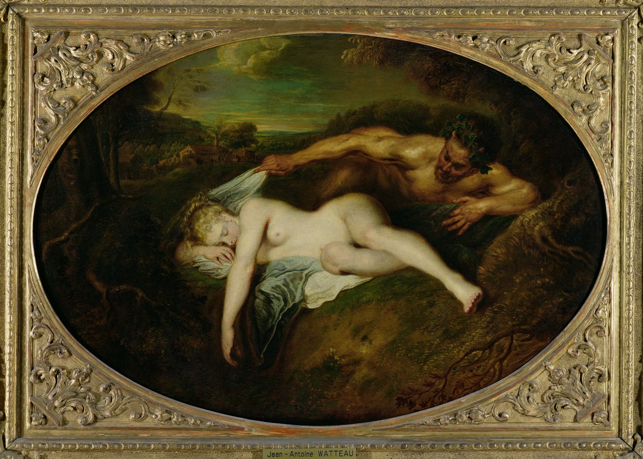 Nimfa i Satyr, czyli Jowisz i Antiope, 1715 autorstwa Jean Antoine Watteau