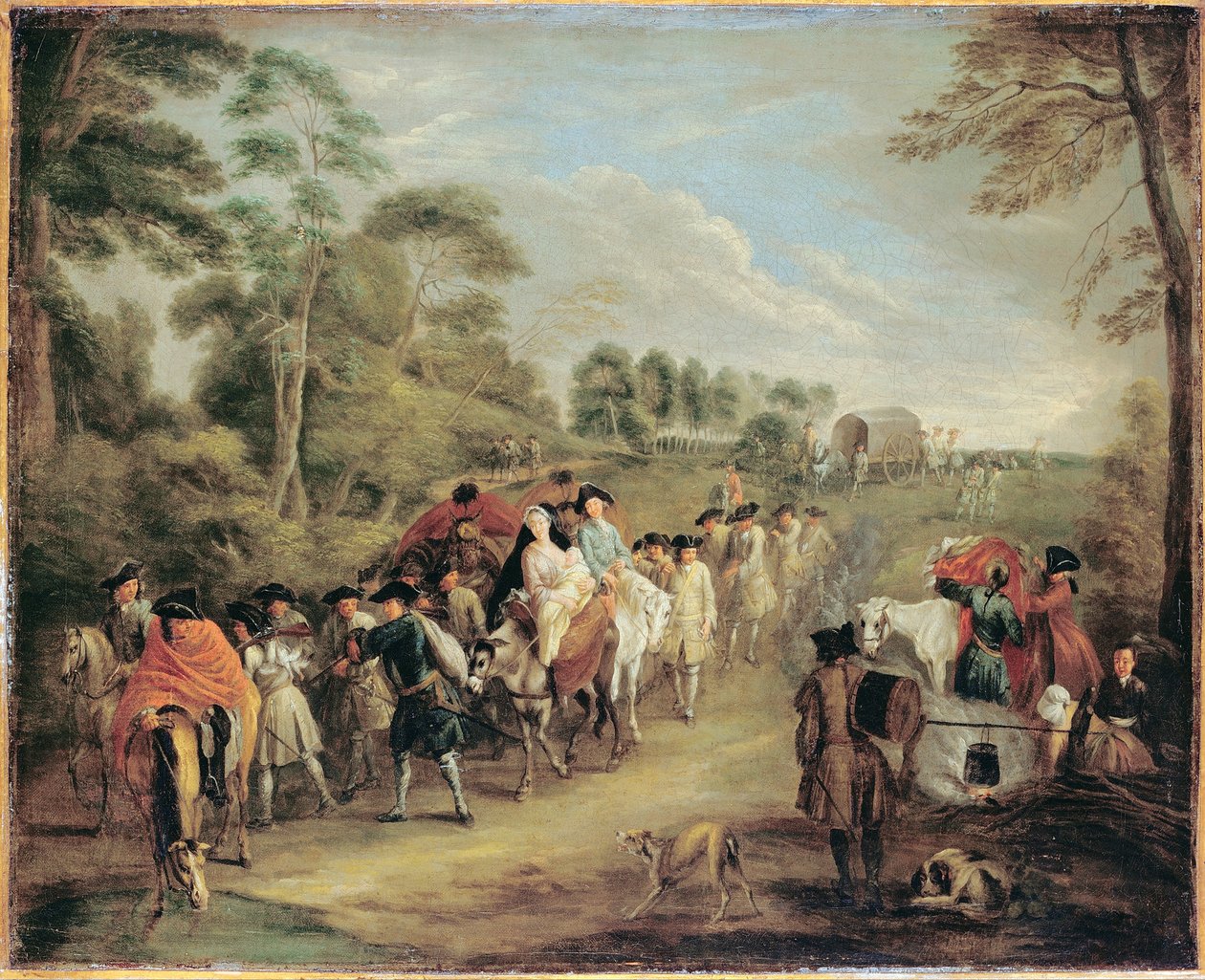 Żołnierze w Marszu autorstwa Jean Antoine Watteau