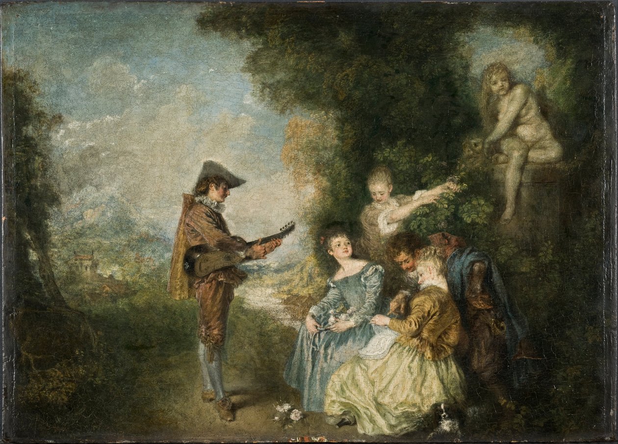 Lekcja miłości autorstwa Jean Antoine Watteau