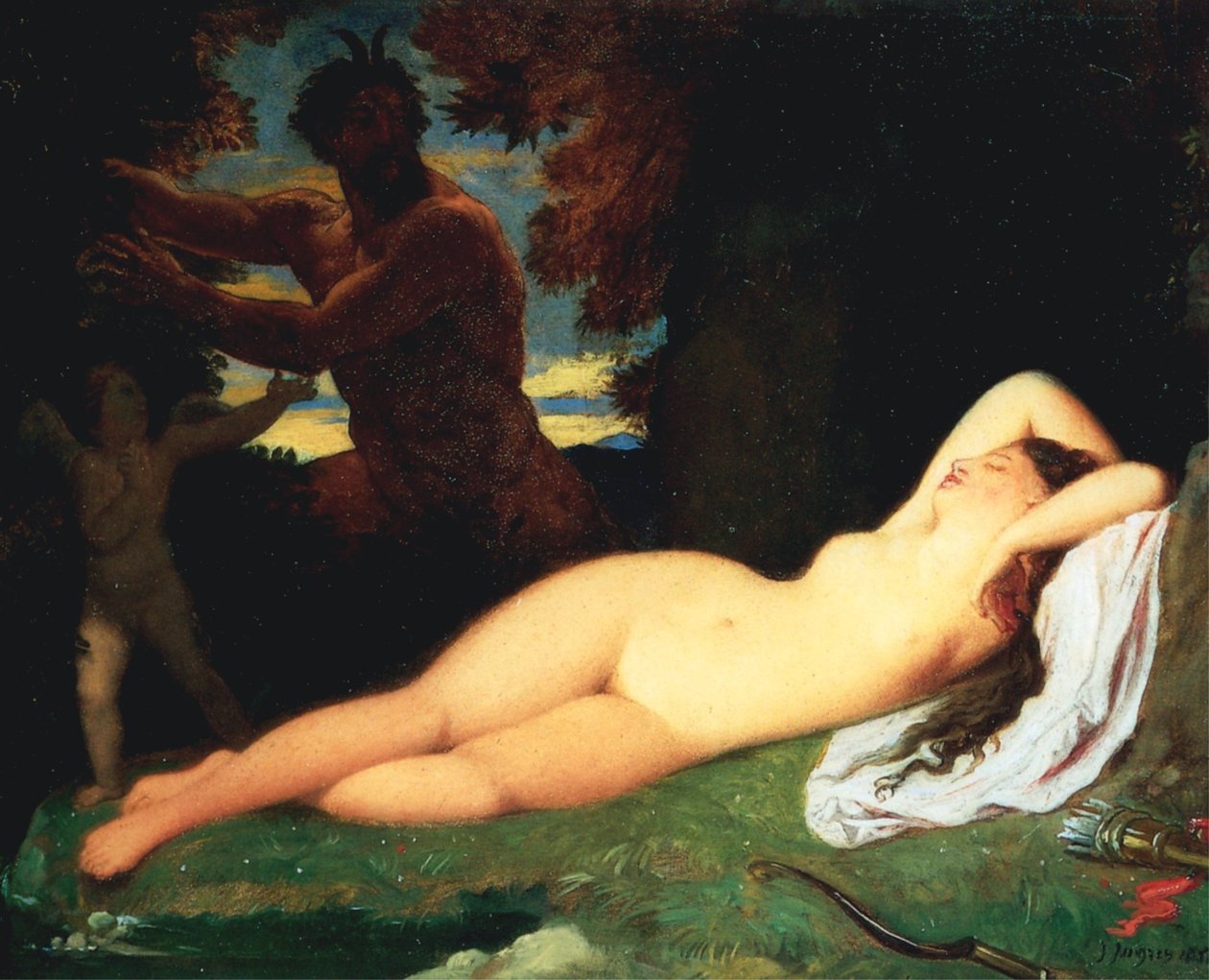 Jowisz i Antiope autorstwa Jean Auguste Dominique Ingres