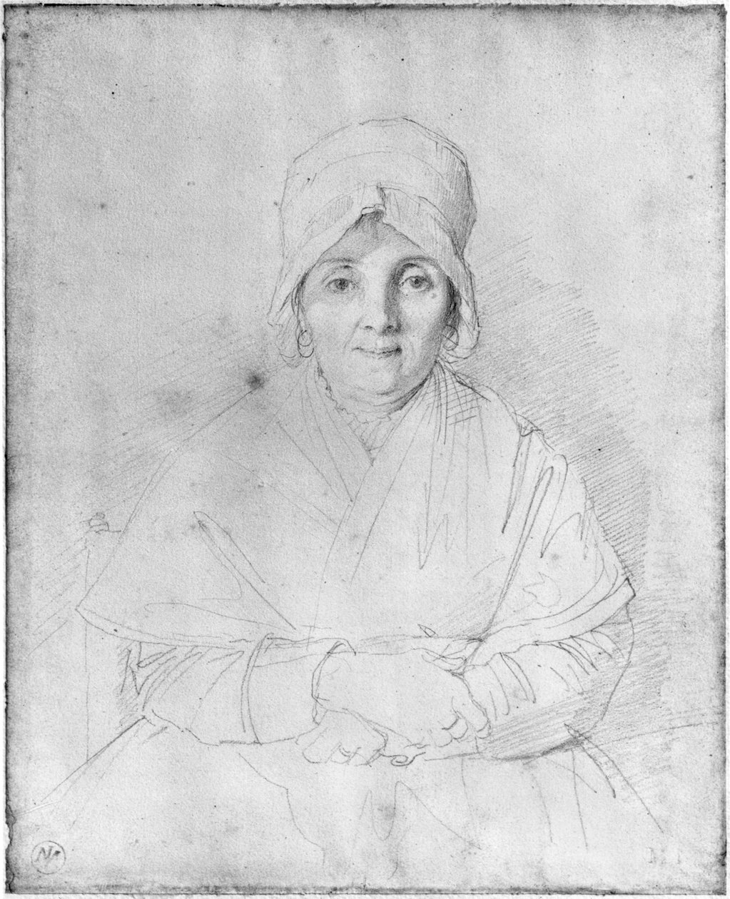 Madame Ingres Mere (1758-1817) 1814 (grafit na papierze) autorstwa Jean Auguste Dominique Ingres