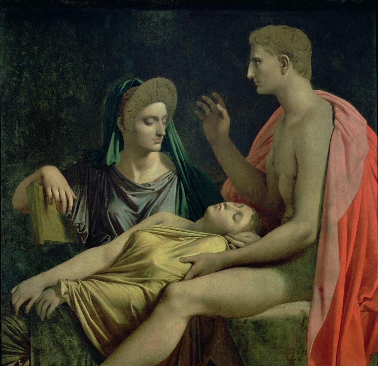 Wergiliusz 70-19 p.n.e.) Czytanie „Eneidy” Liwii, Oktawii i Augustowi, 1819 autorstwa Jean Auguste Dominique Ingres