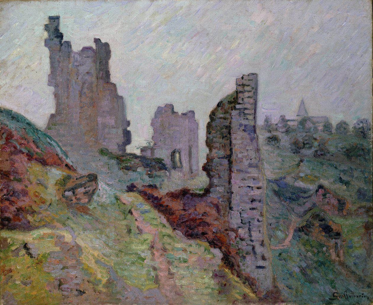Ruiny we mgle w Crozant, 1894 autorstwa Jean Baptiste Armand Guillaumin