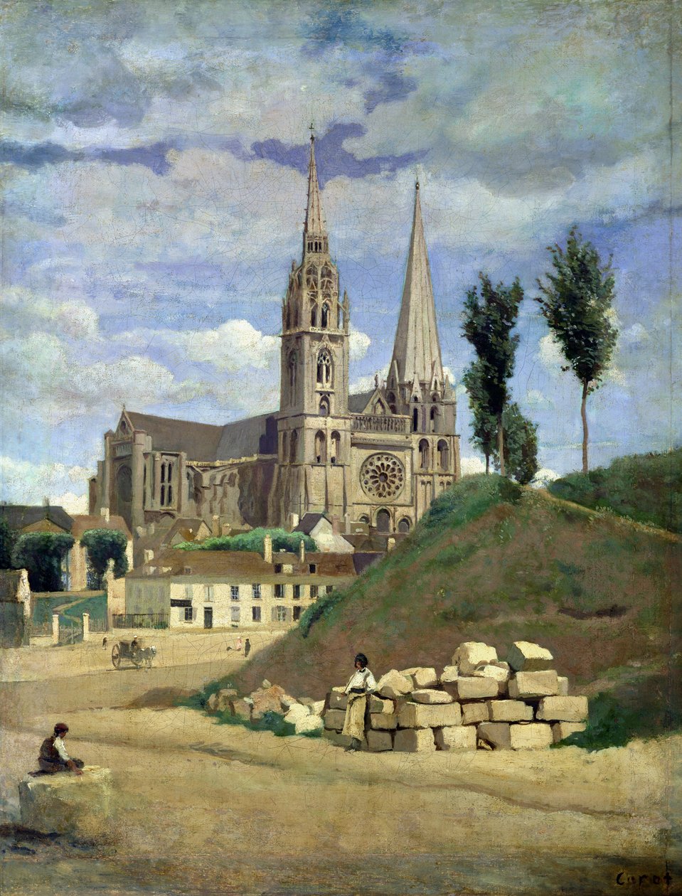 Katedra w Chartres, 1830 r autorstwa Jean Baptiste Camille Corot