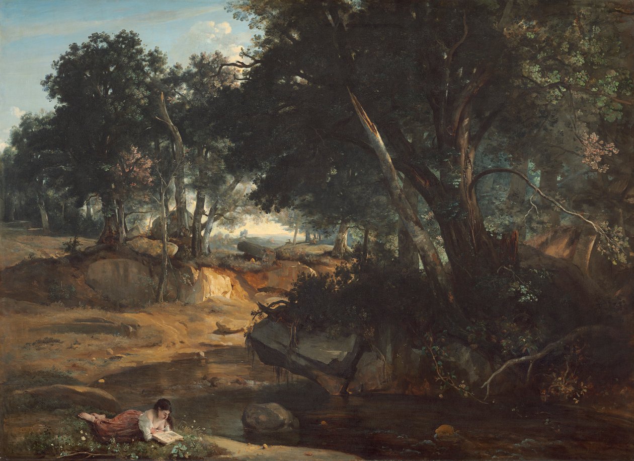 Las Fontainebleau, 1834 autorstwa Jean Baptiste Camille Corot