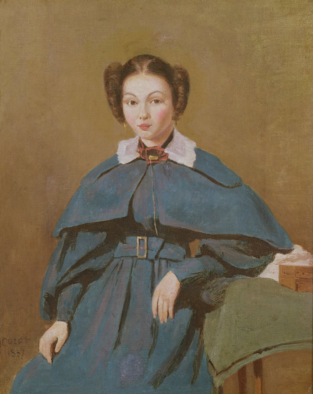 Зураачийн ач охин хатагтай Баудогийн хөрөг, 1837 он autorstwa Jean Baptiste Camille Corot