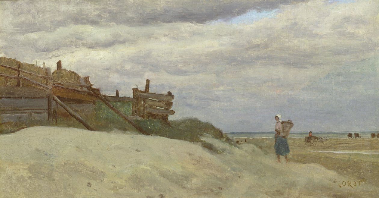 Plaża w Dunkierce, 1857 autorstwa Jean Baptiste Camille Corot