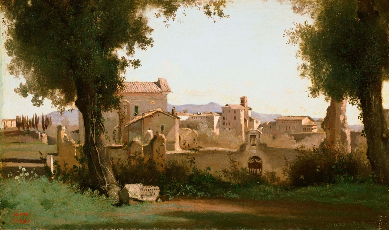 Widok z ogrodów Farnese, Rzym autorstwa Jean Baptiste Camille Corot