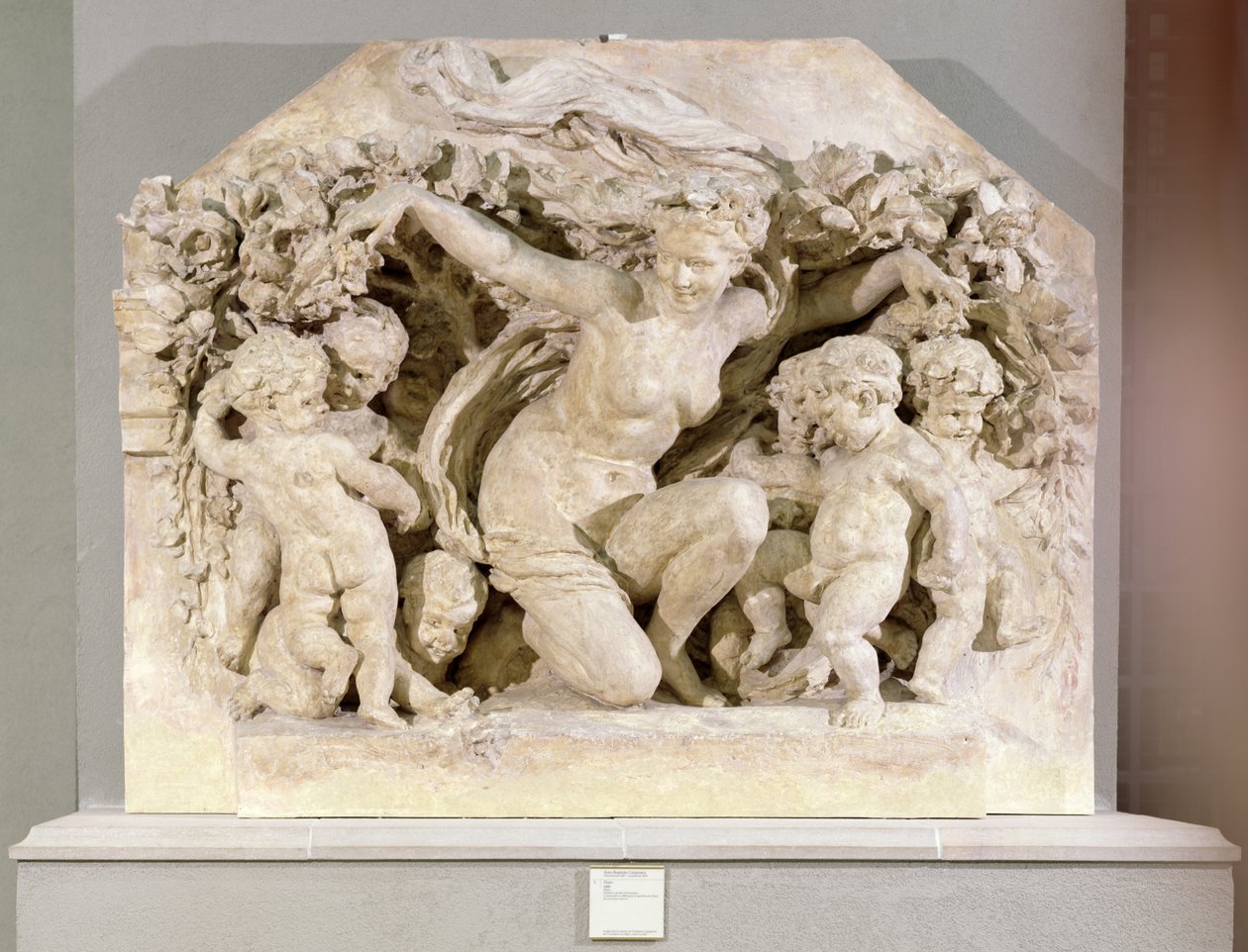 Triumf Flory, płaskorzeźba z fasady pawilonu Flora Luwru, 1866 (tynk) autorstwa Jean Baptiste Carpeaux