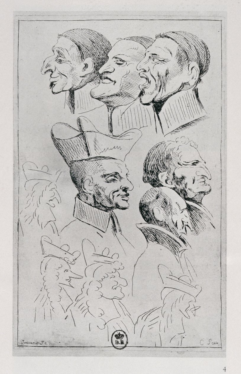 Figury jezuitów w karykaturze, ok. 1762 r. autorstwa Jean Baptiste Jouvenet