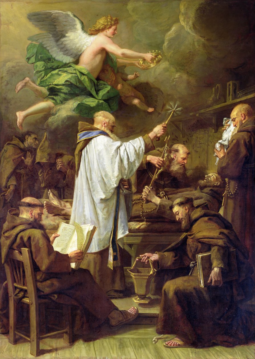 Śmierć św. Franciszka, ok. 1713 r. autorstwa Jean Baptiste Jouvenet