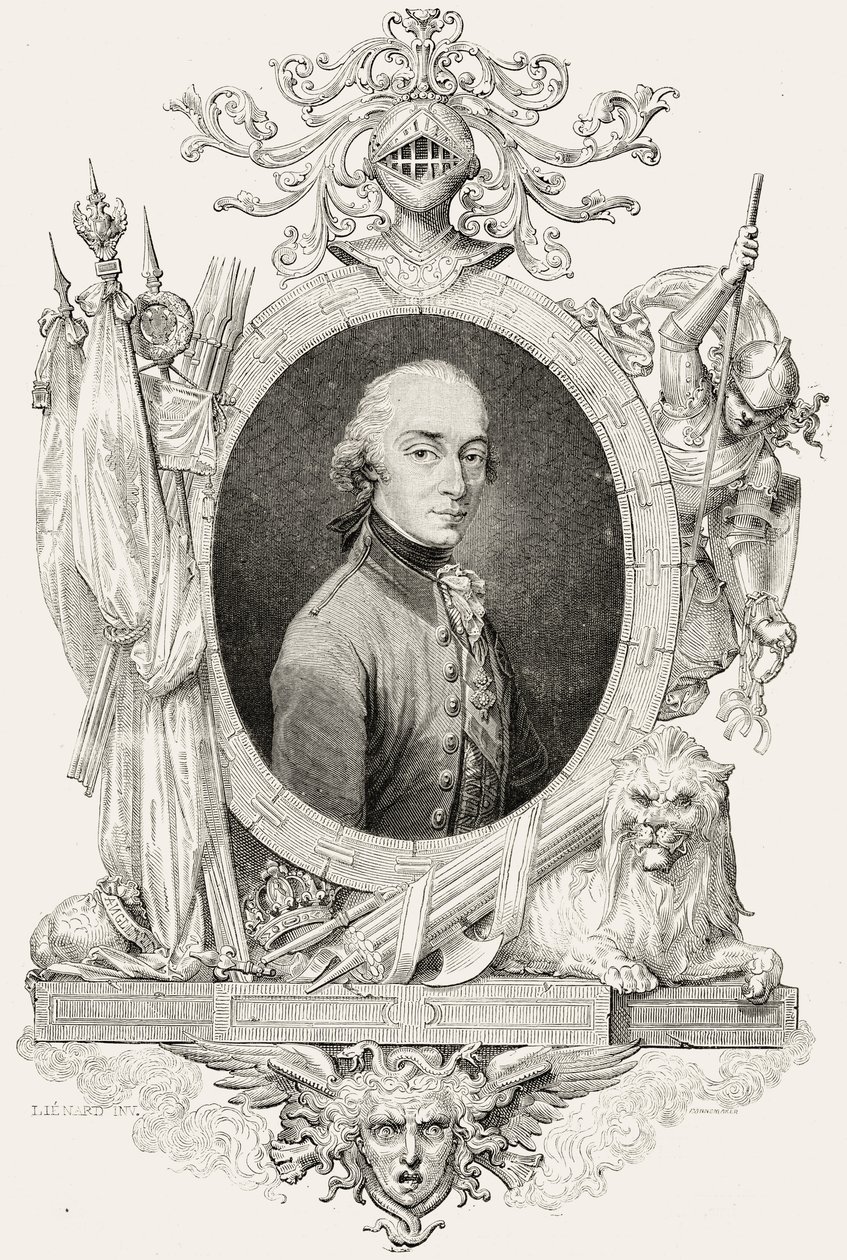 Portret Karola Edwarda Stuarta (1720-88) Młodego Pretendenta, rytowany przez Stephane Pannemakera (1847-1930) autorstwa Jean Baptiste Lienard
