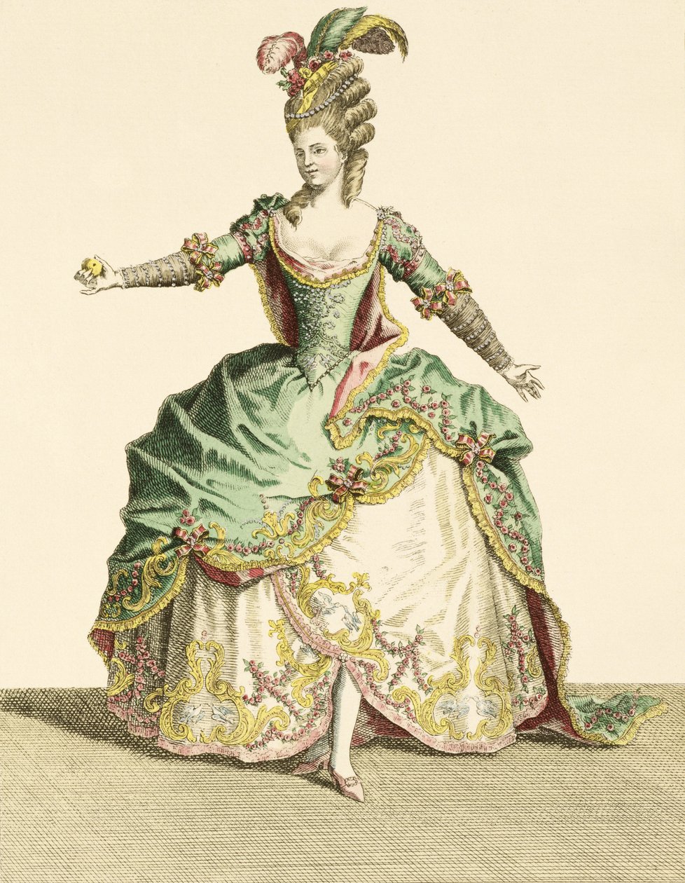 Kostium dla Wenus w kilku operach, grawerowany przez artystę, ok. 1780 autorstwa Jean Baptiste Martin