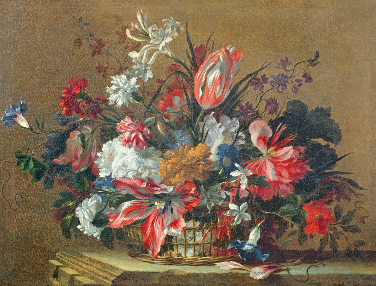 Kosz kwiatów autorstwa Jean Baptiste Monnoyer