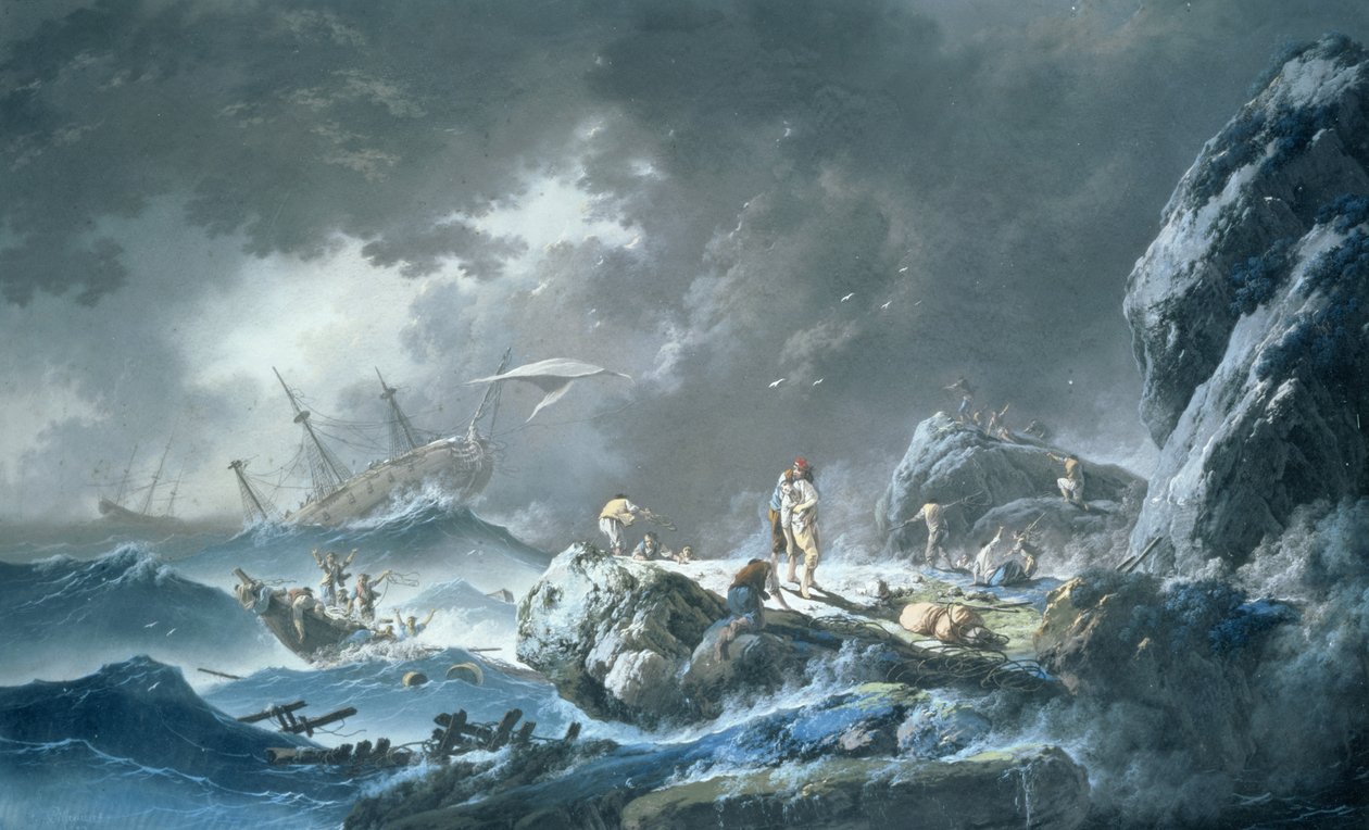 Wrak statku autorstwa Jean Baptiste Pillement