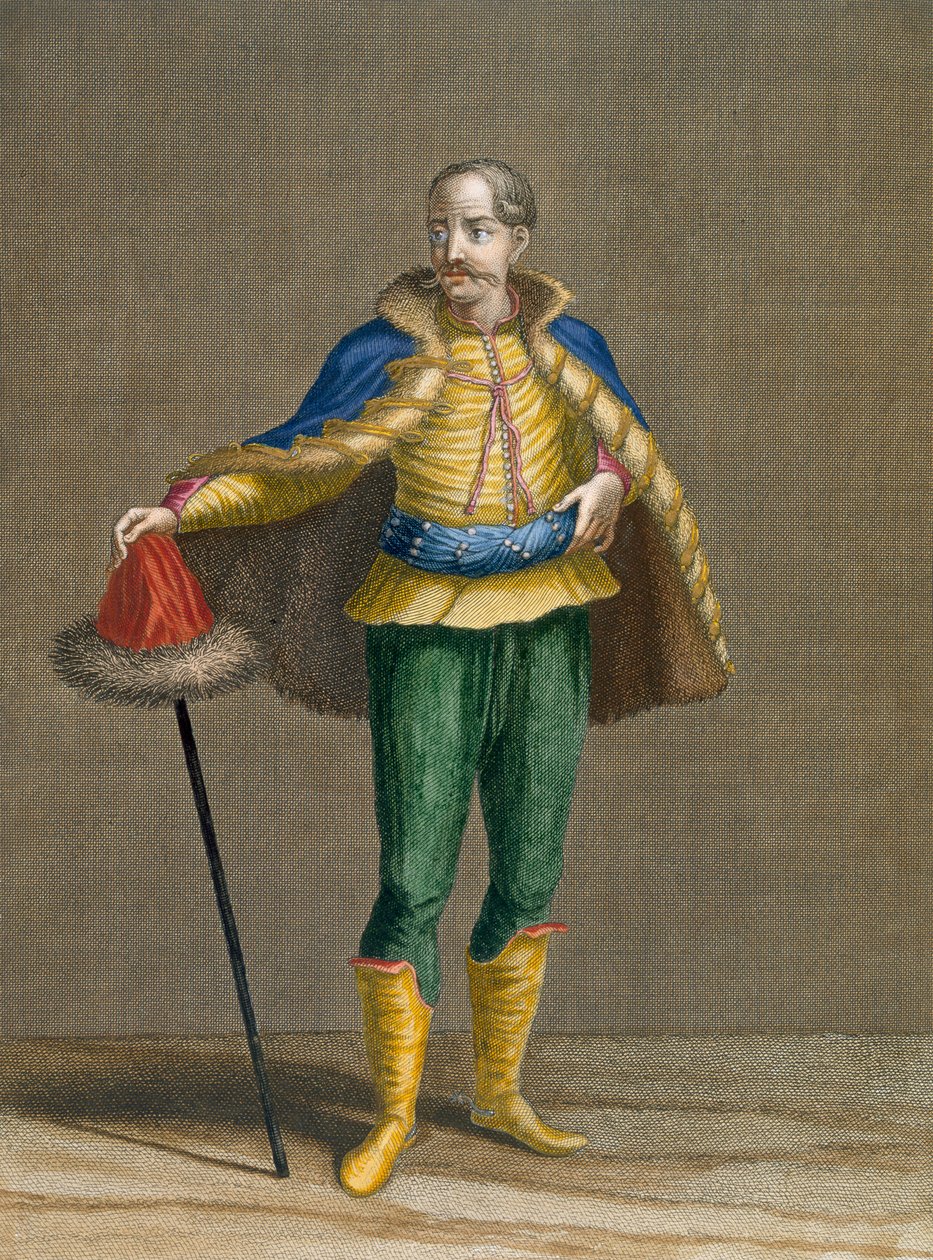 Węgier, tablica 76 z "Kolekcji stu rycin przedstawiających różne ludy Lewantu" Charlesa de Ferriol, rytowana przez Jean-Baptiste Haussarda (1679-1749), 1707-08 (kolor autorstwa Jean Baptiste Vanmour