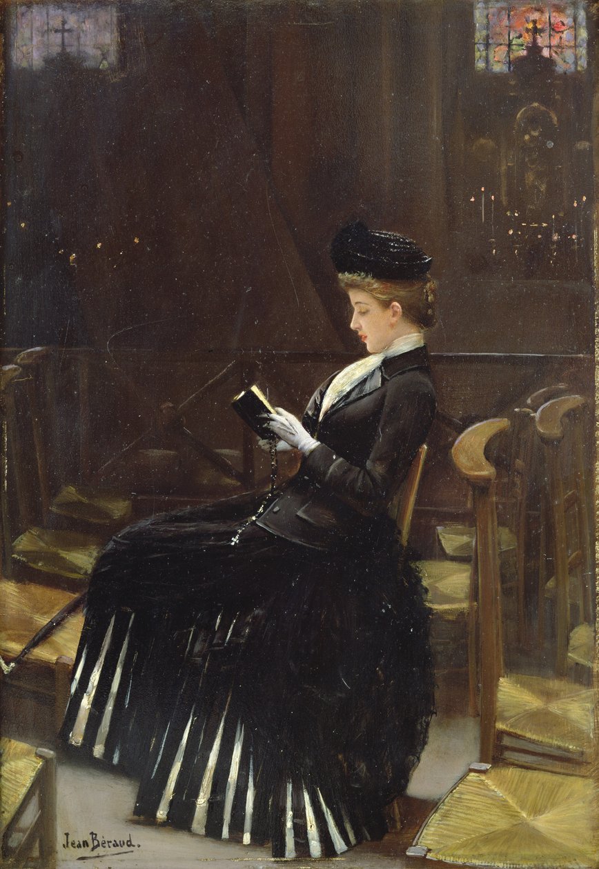 Kobieta na modlitwie, ok. 1889 r. autorstwa Jean Beraud