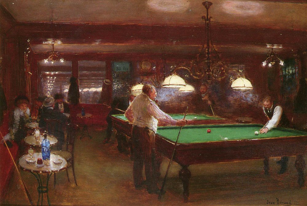 Gra w bilard autorstwa Jean Beraud