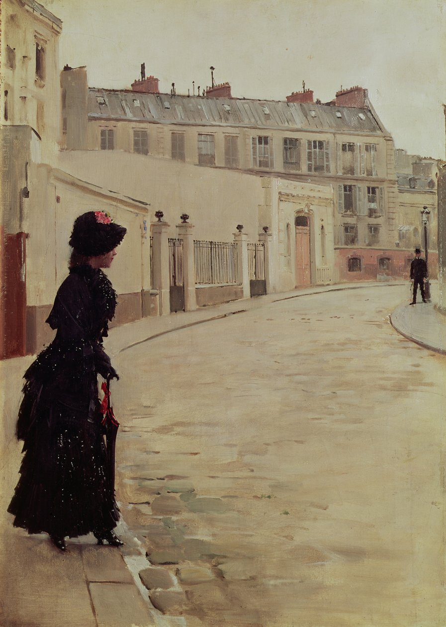 Oczekiwanie, Rue de Chateaubriand, Paryż autorstwa Jean Beraud