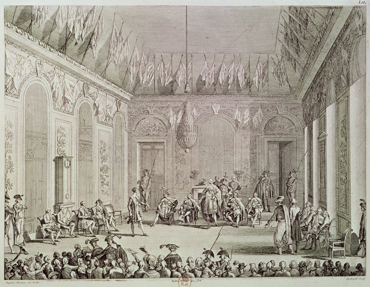 Лавлахын албан ёсны үзэгчид, 30th Brumaire An IV (1795 оны 11-р сарын 20) Пьер Габриэль Бертаултын (1748-1819) сийлбэрлэсэн. autorstwa Jean Duplessi Bertaux