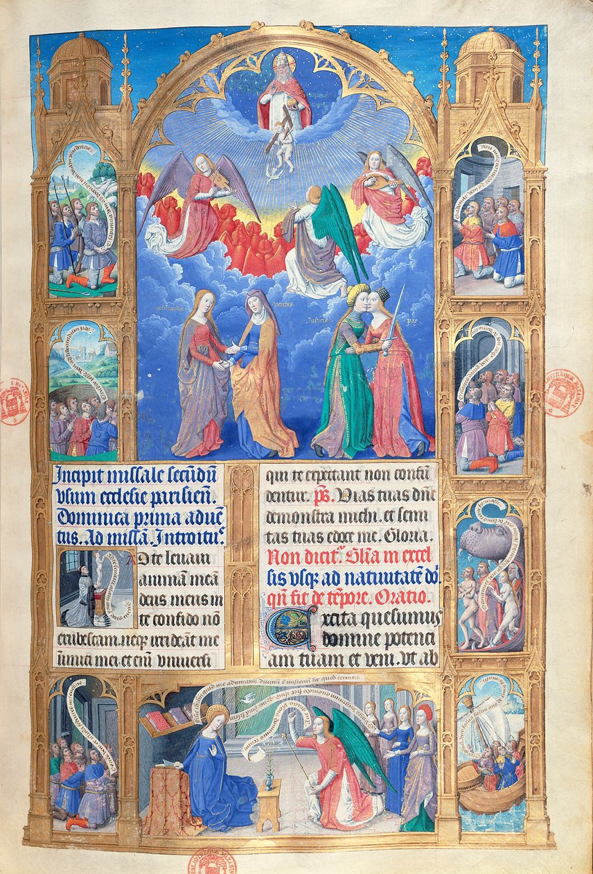 Ms 412 Strona otwierająca Missel de Paris, c.1475 autorstwa Jean Fouquet