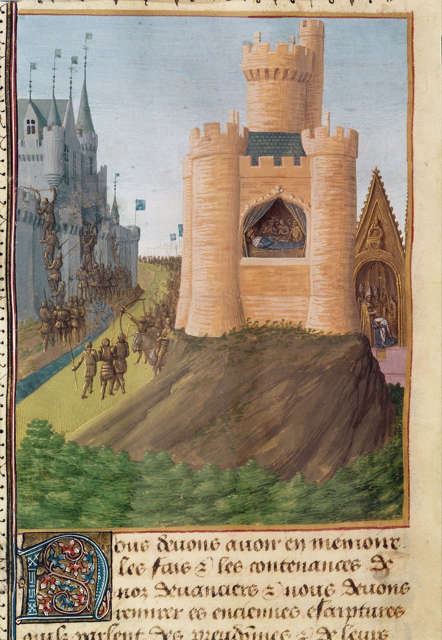 Ms Fr 6465 f.251 Śmierć Ludwika VIII (1187-1226) króla Francji, z "Les Grandes Chroniques de France", ok. 1460 r. autorstwa Jean Fouquet