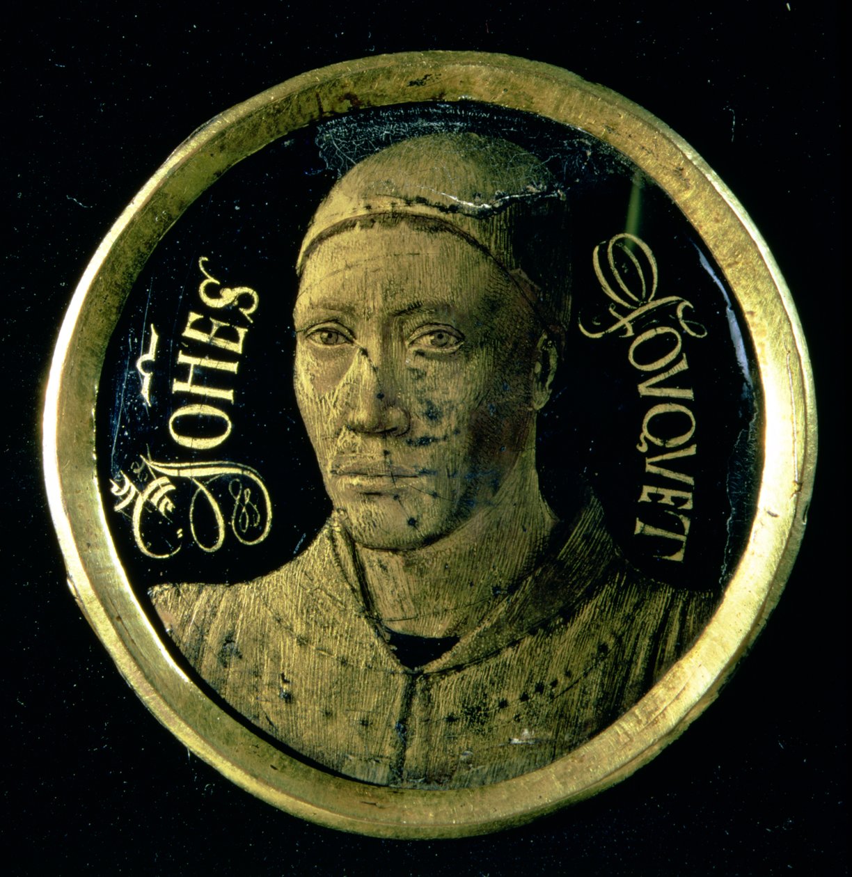 Medalion autoportretowy, ok. 1450 (emalia na miedzi) autorstwa Jean Fouquet