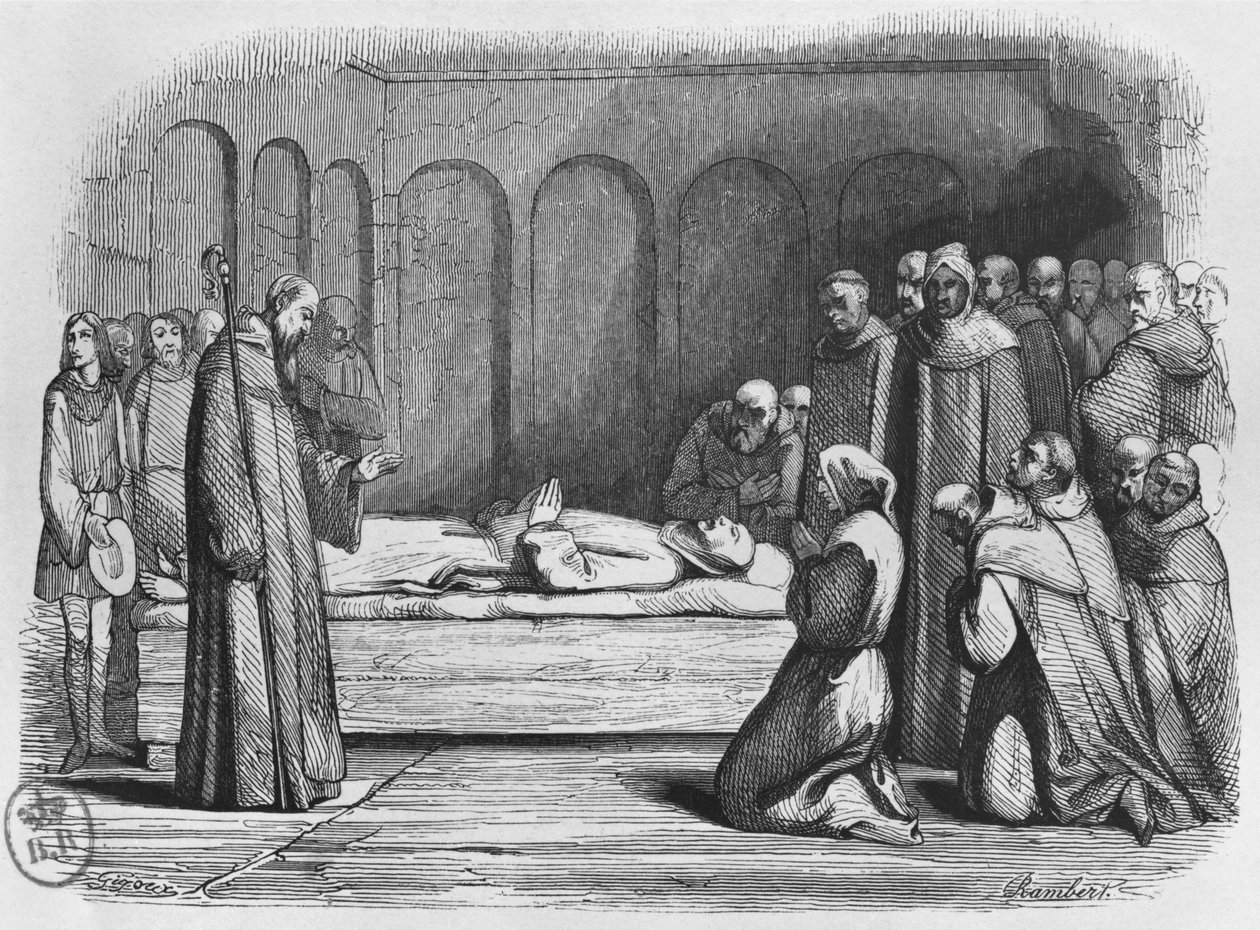 Śmierć Abelarda, ilustracja z „Lettres d
