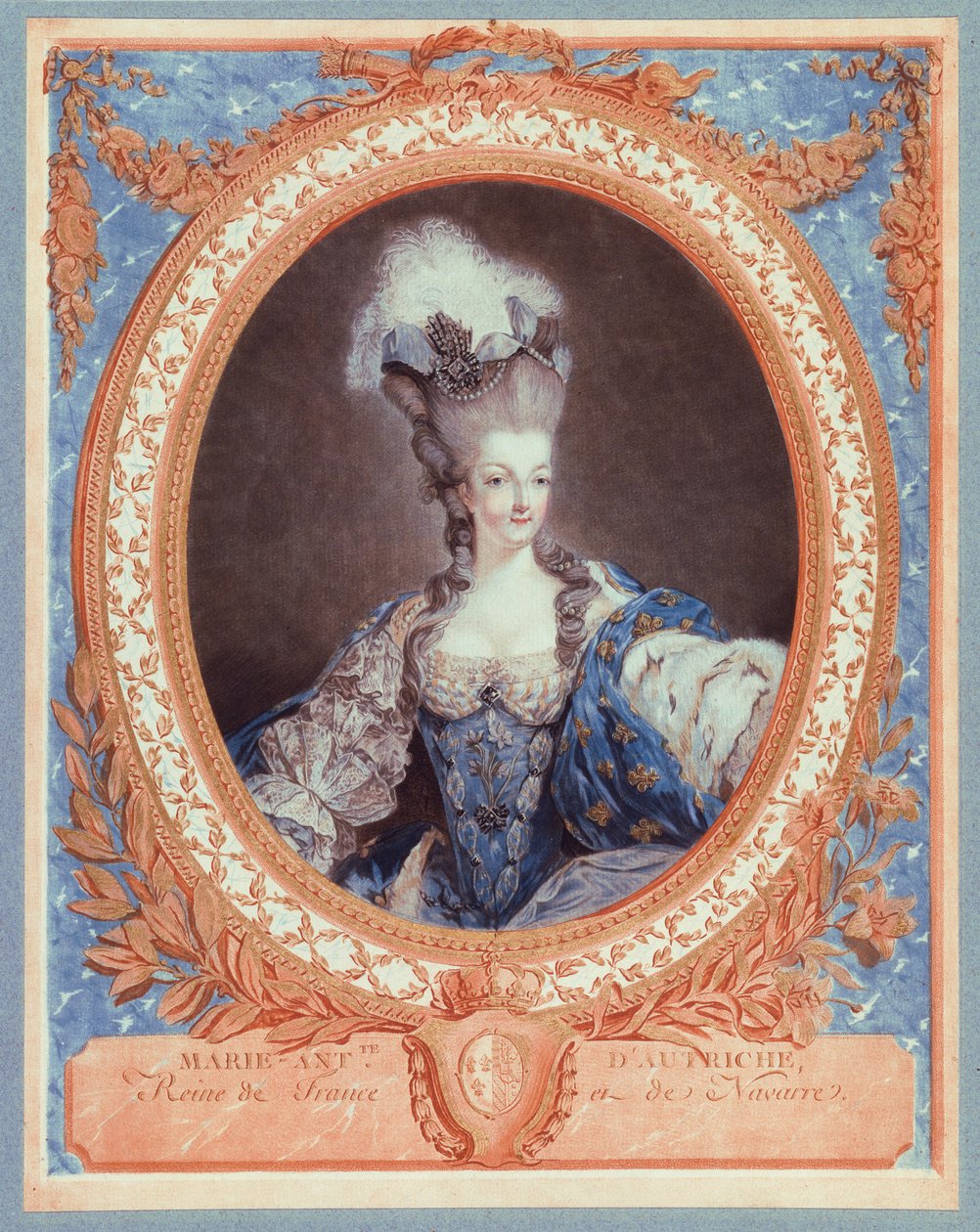 Maria Antonina, królowa Francji i Nawarry (akwatinta barwna) autorstwa Jean Francois Janinet