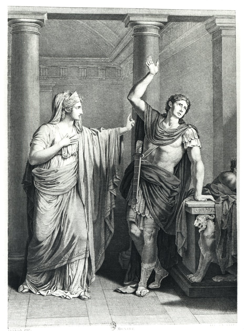 Monime i Xiphares, ilustracja z „Mitrydate” Jeana Racine