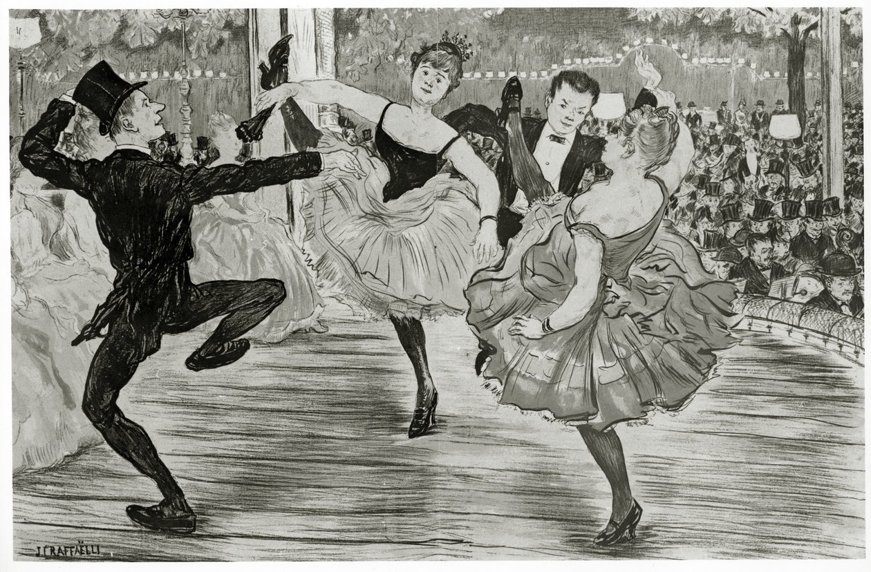 Quadrille w Moulin Rouge autorstwa Jean Francois Raffaelli
