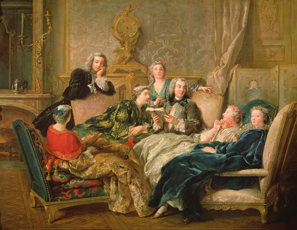 Czytanie z Moliera, ok. 1730 r. autorstwa Jean François de Troy