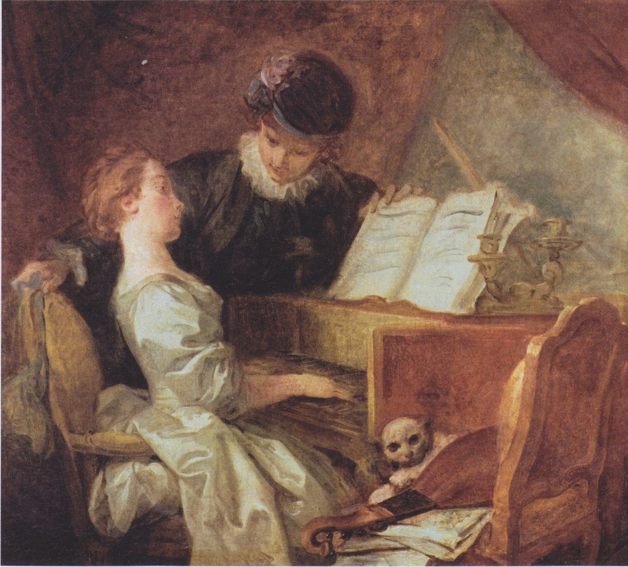 Lekcja muzyki autorstwa Jean Honore Fragonard