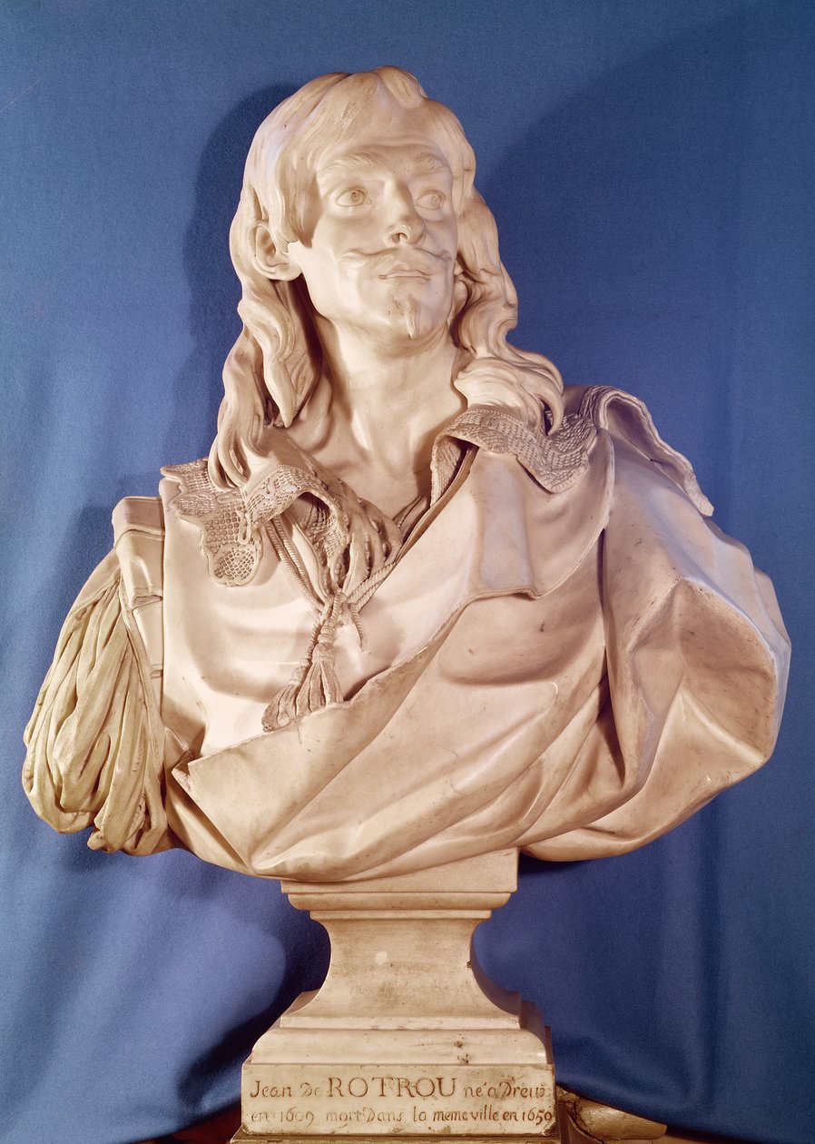 Popiersie Jeana de Rotrou (1609-50) 1783 (marmur) autorstwa Jean Jacques Caffieri