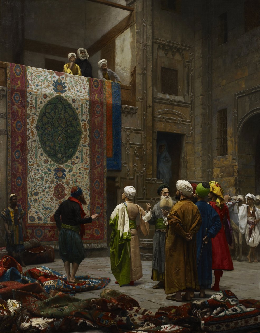 Sprzedawca dywanów / Sprzedawca dywanów w Kairze autorstwa Jean Leon Gerome