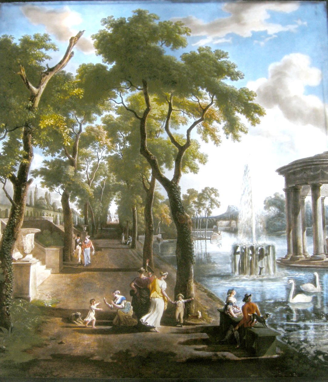 Pejzaż wyimaginowany, Fabryka Dihl, 1806 (olej na szkle) autorstwa Jean Louis De Marne