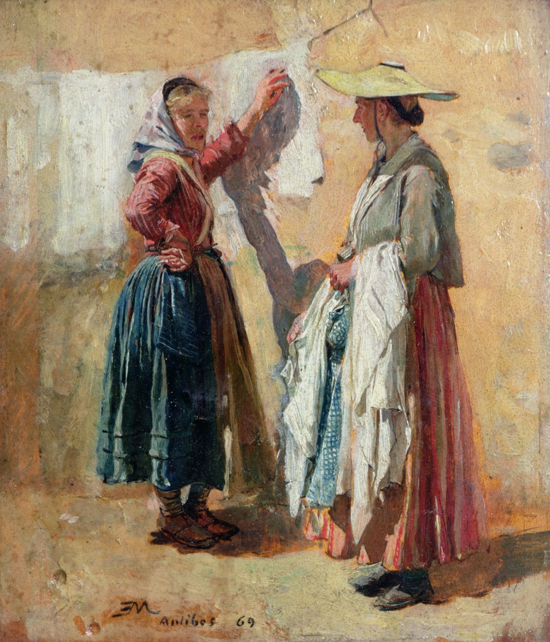 Praczki w Antibes, 1869 autorstwa Jean Louis Ernest Meissonier