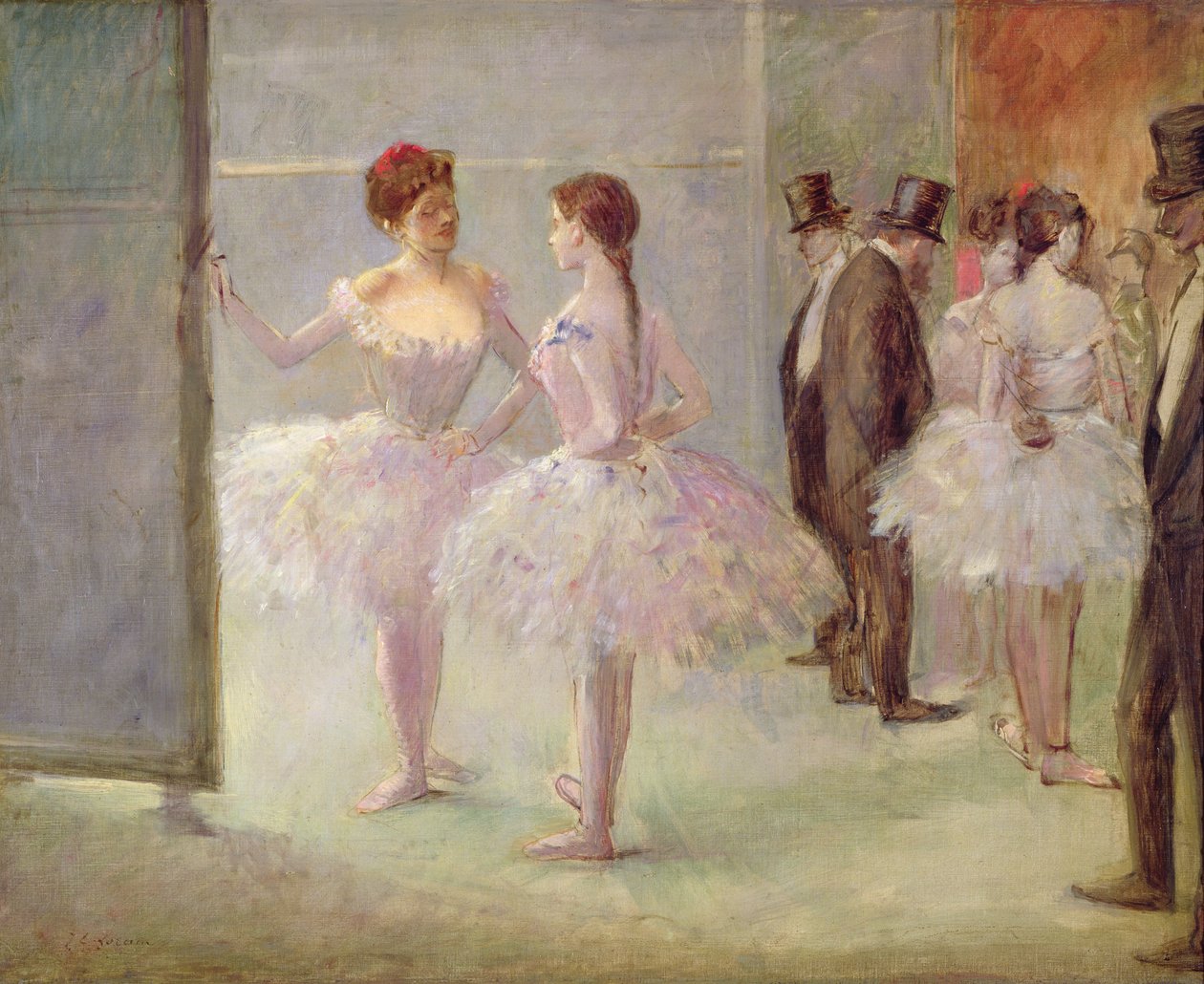 Tancerze na skrzydłach w operze, ok. 1900 autorstwa Jean Louis Forain