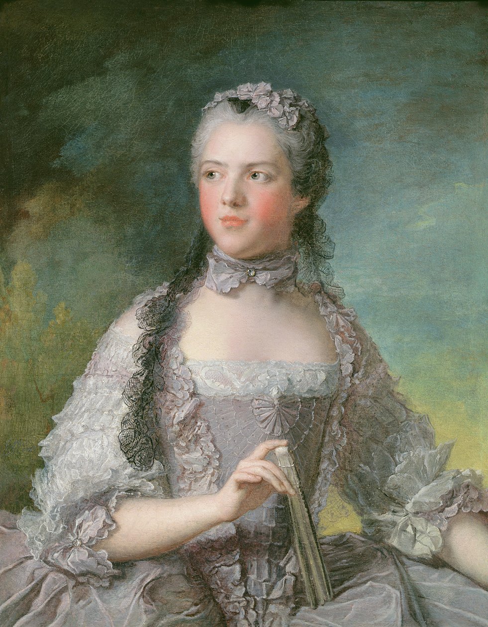 Portret Adelaide de France (1732-1800) z wachlarzem, 1749 autorstwa Jean Marc Nattier