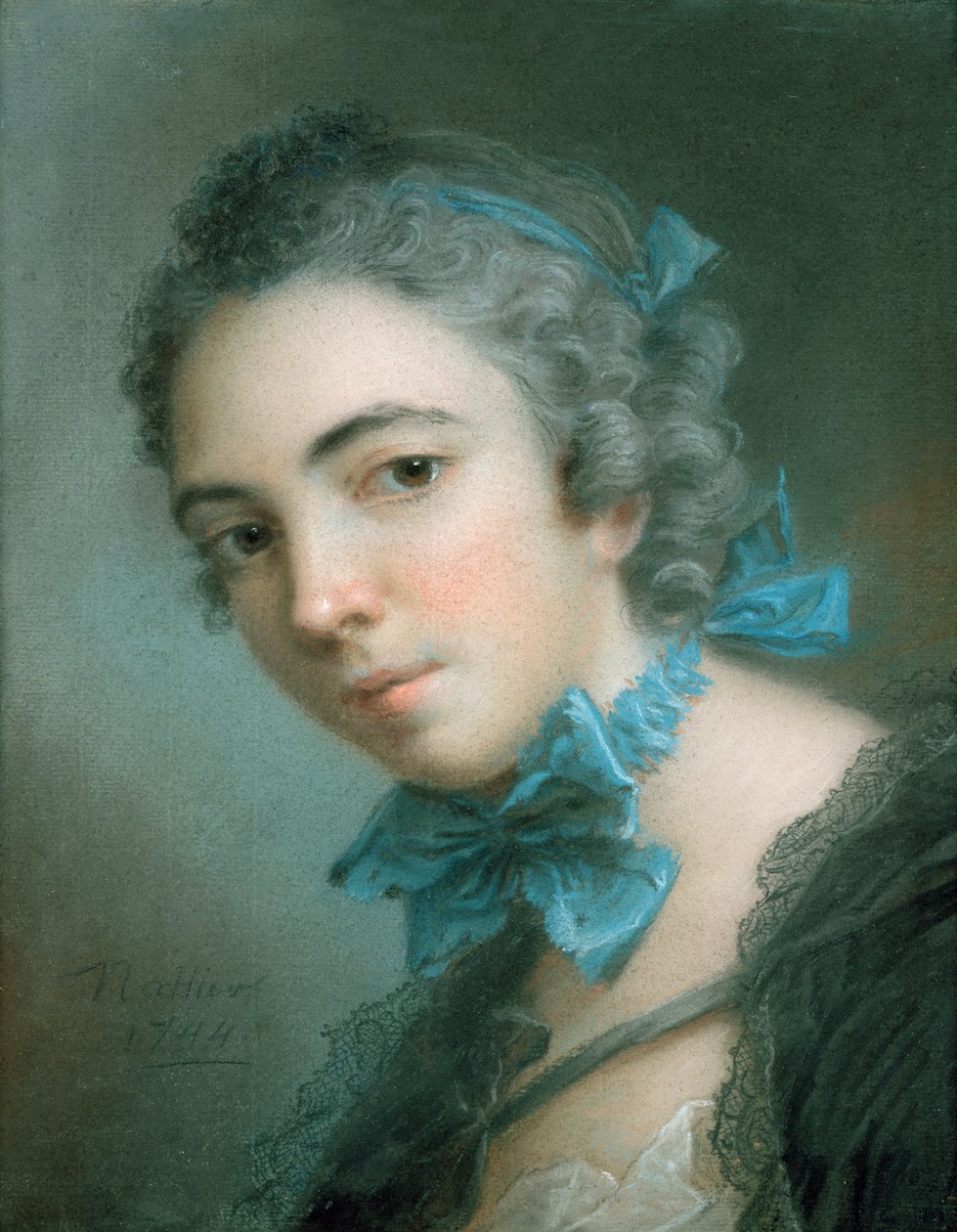 Młoda Dziewczyna, 1744 (pastel na papierze) autorstwa Jean Marc Nattier