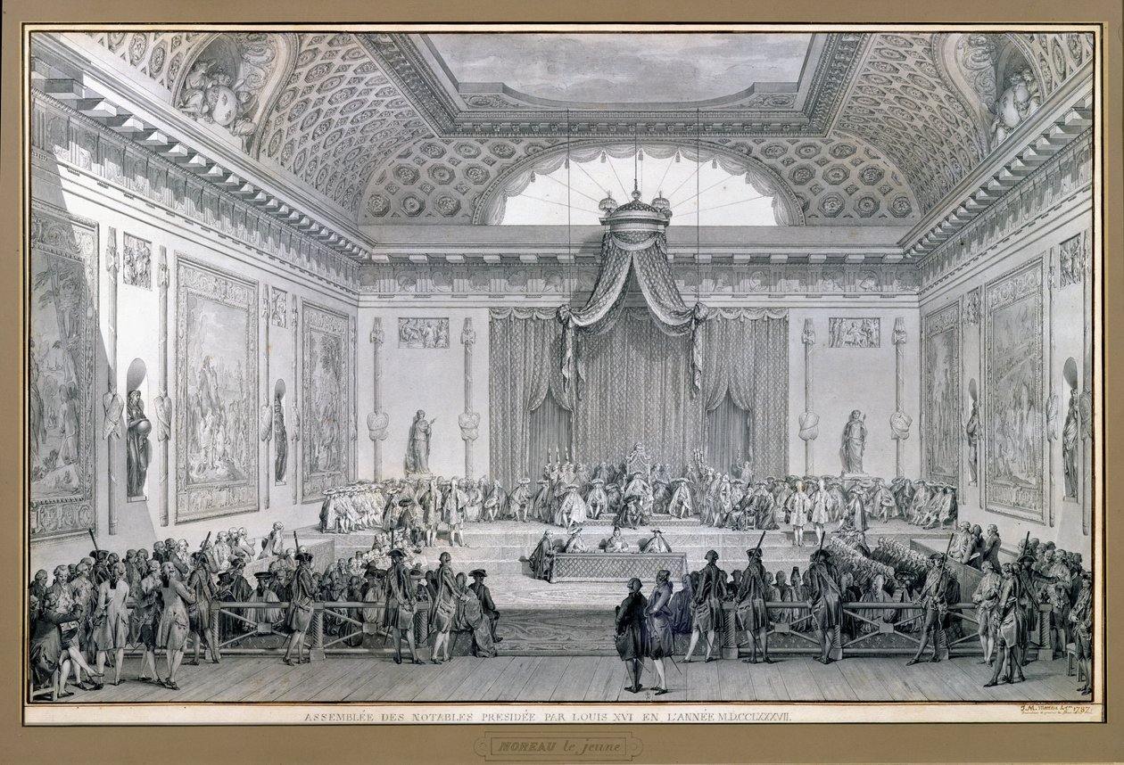 Assemblee des Notables pod przewodnictwem Ludwika XVI (1754093) 1787 autorstwa Jean Michel the Younger Moreau