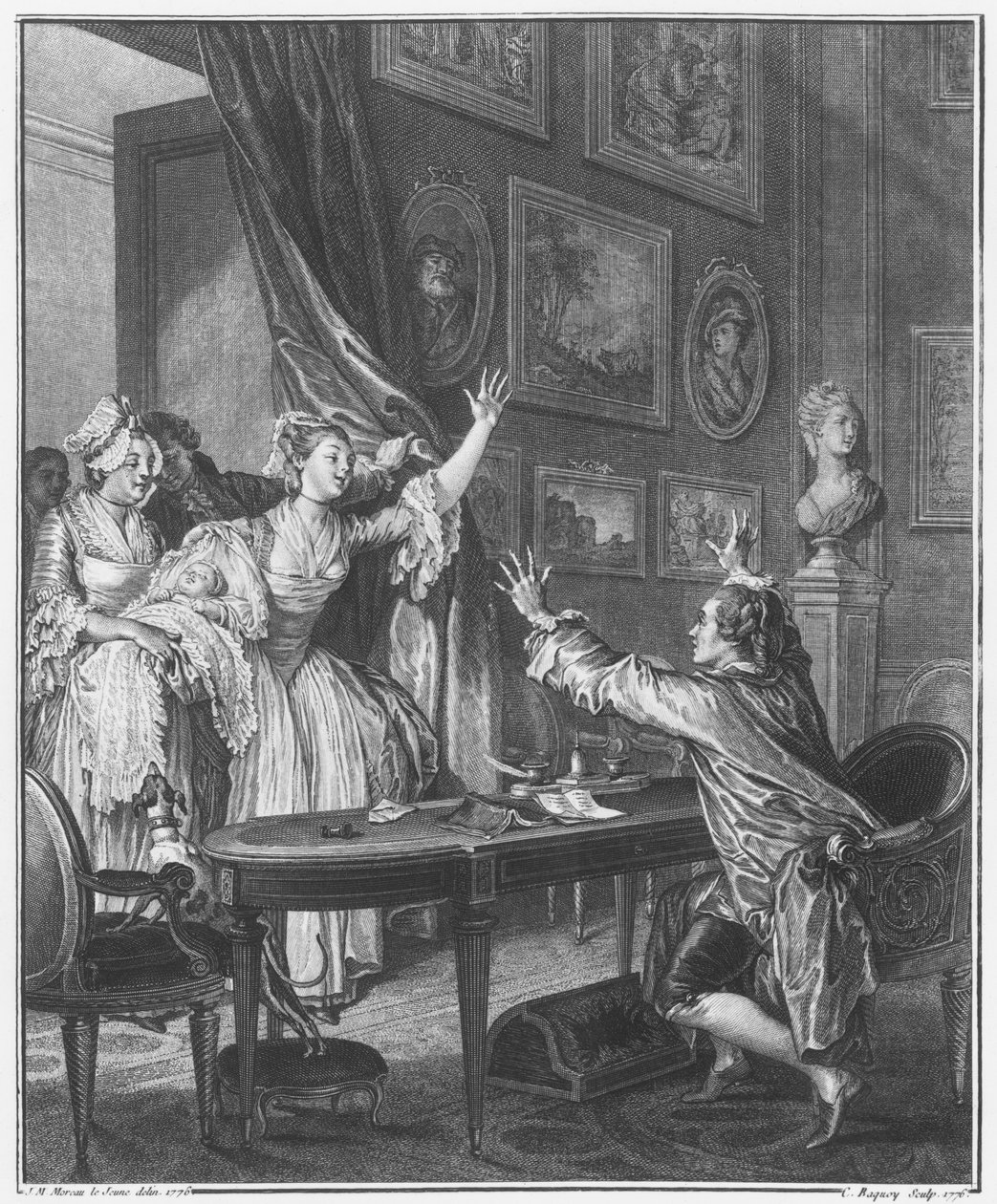 To chłopiec, grawerowany przez Pierre Charles Baquoy (1759-1829) 1776 autorstwa Jean Michel the Younger Moreau