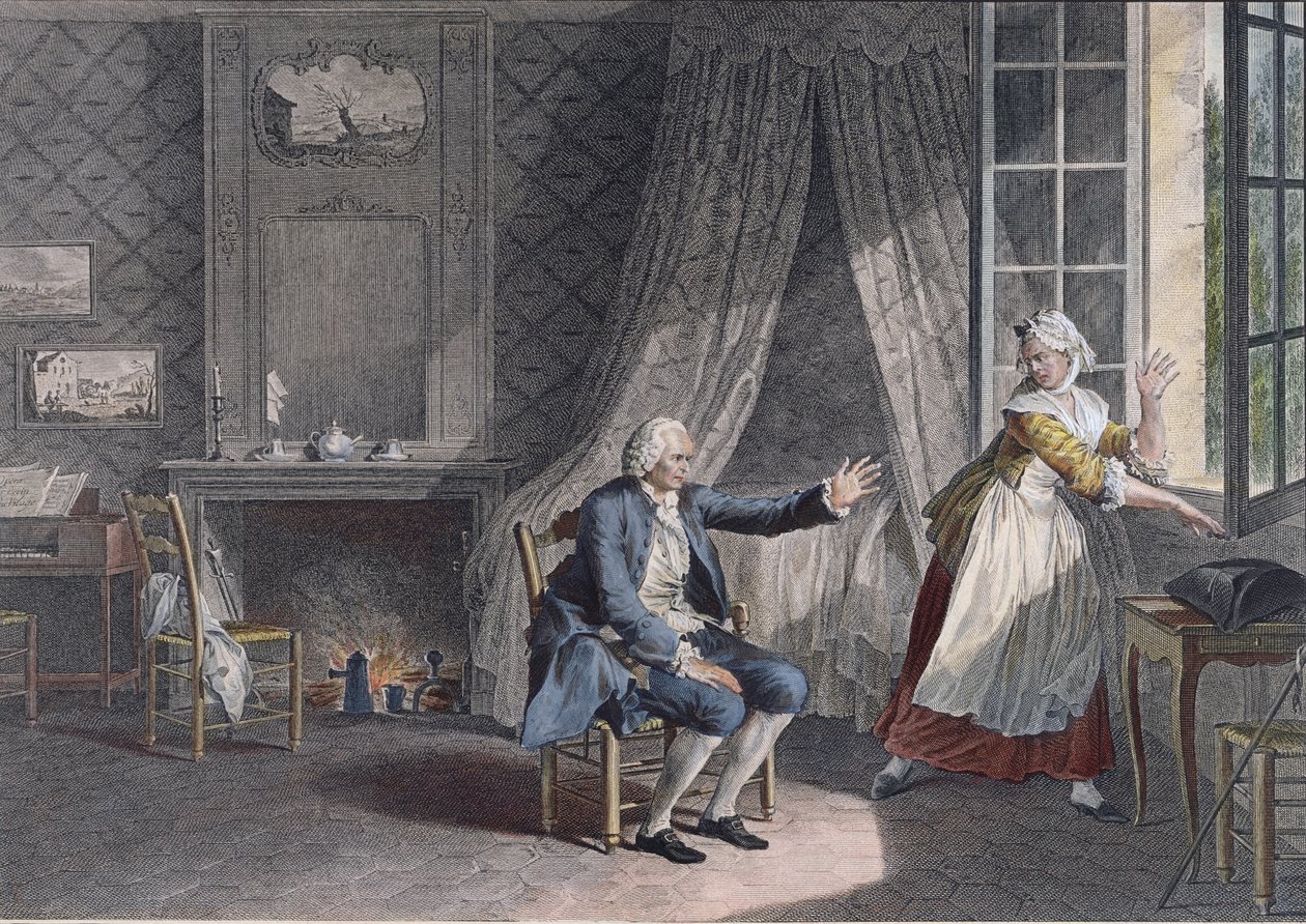 Ostatnie słowa Jean-Jacques Rousseau (1712-78) w Ermenonville w 1778 roku autorstwa Jean Michel the Younger Moreau