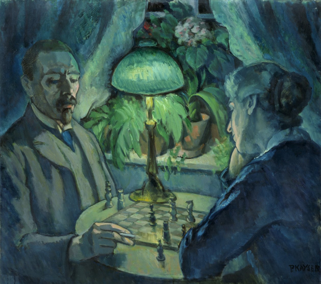 Gra w szachy, 1925 autorstwa Jean Paul Kayser
