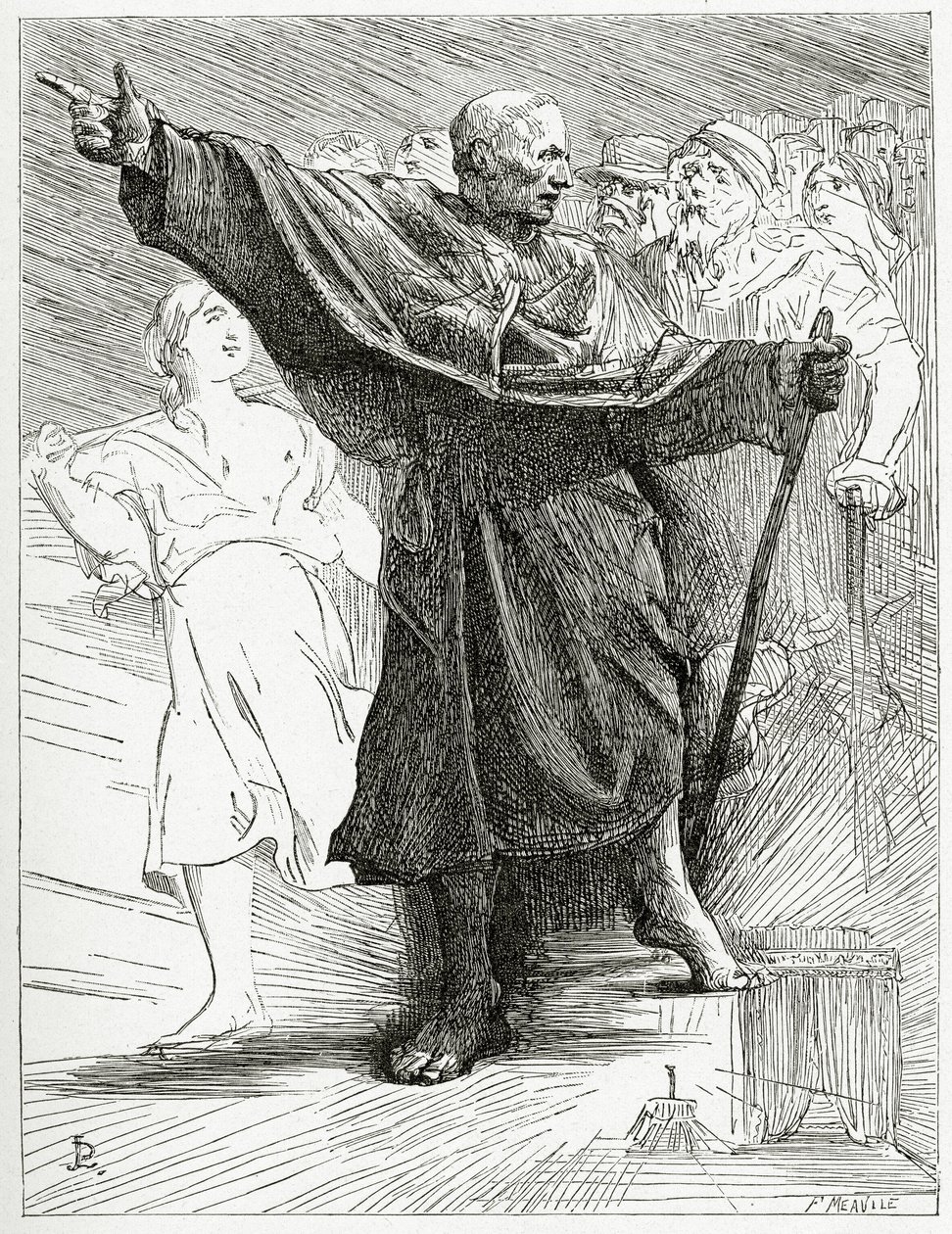 Le Pape, XIX wiek (grawerunek bw) autorstwa Jean Paul Laurens