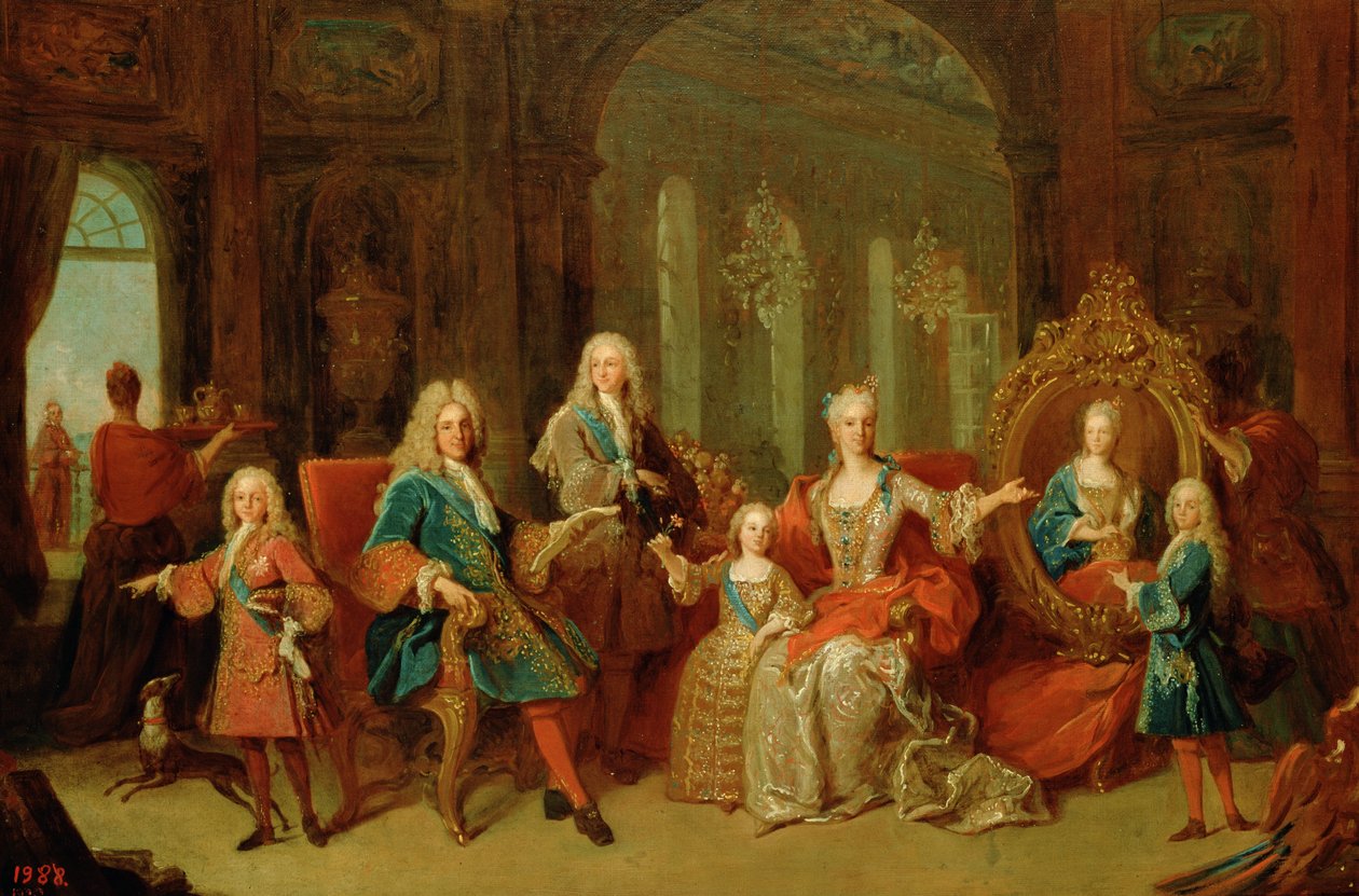 Rodzina Filipa V (1683-1746) Burbonów, ok. 1722 autorstwa Jean Ranc