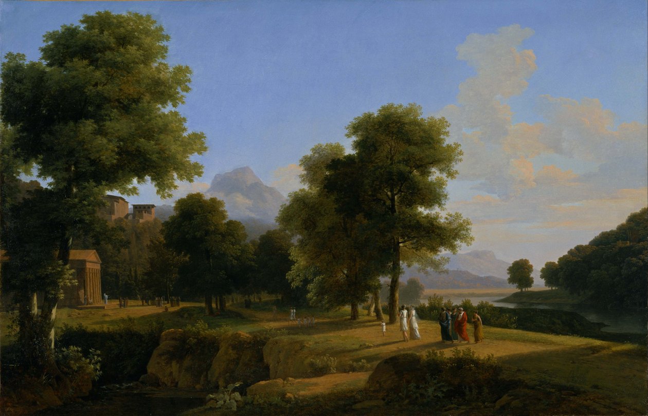 Krajobraz, teren Grecji autorstwa Jean Victor Bertin