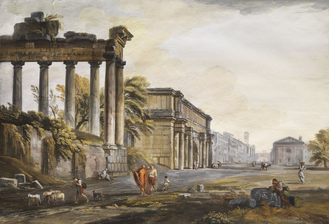 Capriccio z architekturą ruin autorstwa Jean Baptiste Lallemand