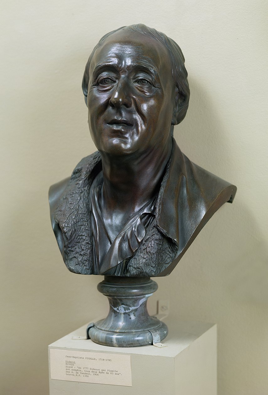 Popiersie Denisa Diderota (1713-84) 1777 (brąz) autorstwa Jean Baptiste Pigalle